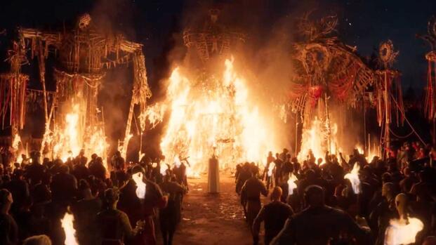 A festival bonfire in Divinity