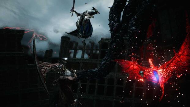 Attacking enemies as Dante in Devil May Cry 5