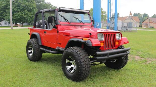 Red 1993 Jeep Wrangler YJ