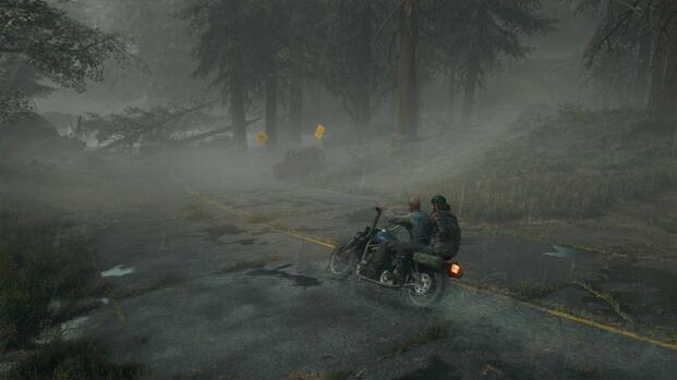 Driving a bike in Days Gone