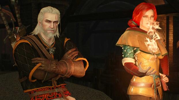 Geralt and Triss in The Witcher 3 Wild Hunt (2015)