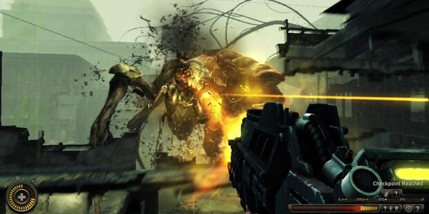 Joseph shooting at a Widowmaker Chimera.