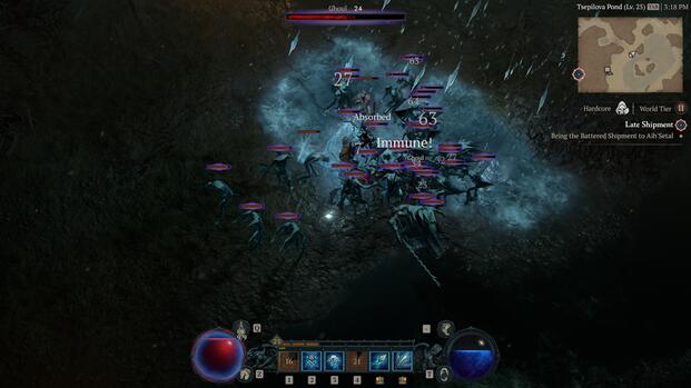 Attacking enemies with ice in Diablo 4 (2023)