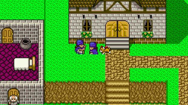 A scene featuring characters in Dragon Quest 5 Hand of the Heavenly Bride (SNES)
