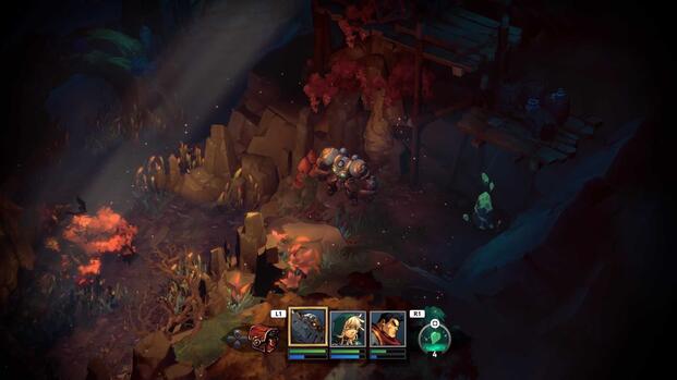 Exploring a dungeon in Battle Chasers Nightwar (2017)