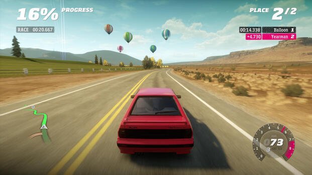 Driving a red car in Forza Horizon (2012)