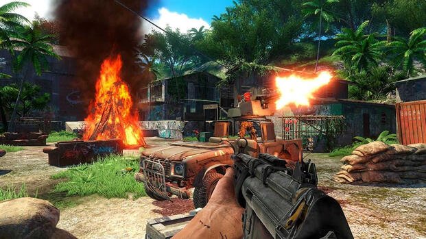 Shooting enemies in Far Cry 3 (2012)