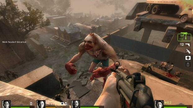 Shooting an infected in Left 4 Dead 2 (2009)