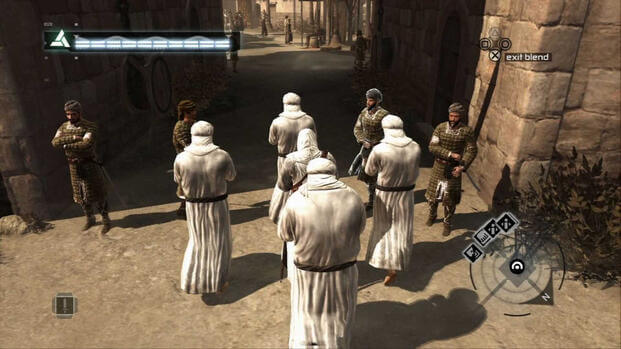 Blending in with the crowd in Assassin’s Creed (2007)