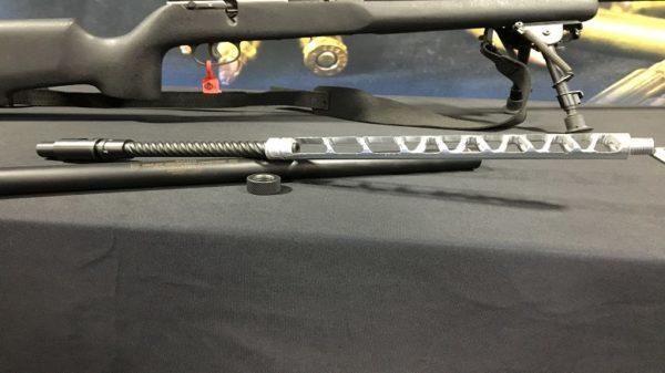 Hailey Ordnance's AeGIS suppressor system on display at SHOT Show.