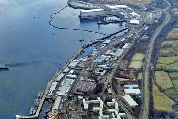 Her Majesty's Naval Base Clyde at Faslane on Scotland's west coast is the home port of four British submarines armed with Trident ballistic missiles. (US Navy photo)