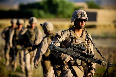 Marines patrol in Afghanistan.