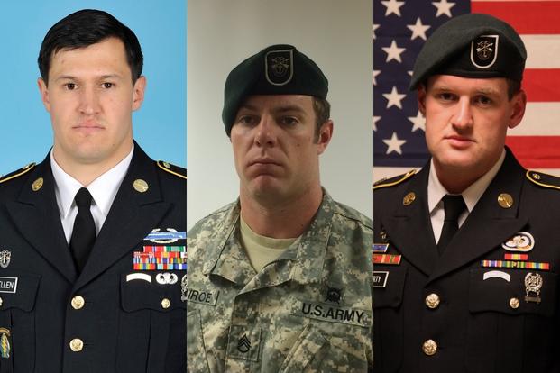 The three Green Berets killed in Jordan were identified as Staff Sgts. Matthew Lewellen, Kevin McEnroe and James Moriarty. (Photos courtesy U.S. Army)