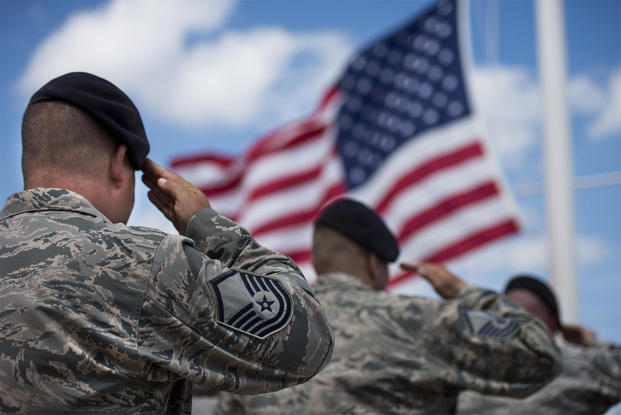 82nd Training Wing salues the US flag