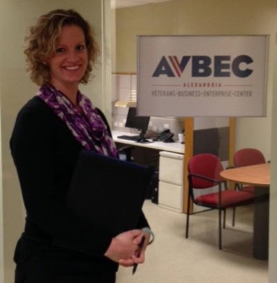 Emily McMahan next to AVBEC logo.