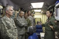 In a file photo, Gen. Paul J. Selva, vice chairman of the Joint Chiefs of Staff, listens as Air Force 1st Lt. Chelsea Ragland, 320th Missile Squadron, briefs him on the operational aspect of the ICBM mission at Missile Alert Facility I-01 in Nebraska, Aug. 14 2015. (U.S. Air Force/Lan Kim)