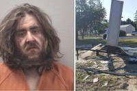 Marion Samuel Corba, the self-proclaimed “Messenger of meth,” allegedly wrecked his vehicle on the grounds of the South Carolina National Guard Armory.  (Lexington County Detention Center/Springdale Police Department)