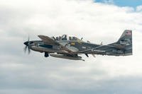 An Embraer EMB 314 Super Tucano A-29 experimental aircraft flies over White Sands Missile Range, Aug. 1, 2017. Air Force Secretary Heather Wilson has touted the &quot;Light Attack experiment&quot; at Holloman Air Force Base, New Mexico, as part of the service's effort to improve its acquisition process. (U.S. Air Force photo/Ethan D. Wagner)