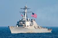 The Arleigh Burke-class guided-missile destroyer USS Stethem (DDG 63) transits the Sea of Japan during an exercise. (U.S. Navy/Mass Communication Specialist 3rd Class Kurtis A. Hatcher)