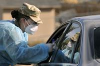 A Nevada Guard airman supports the Reno-Sparks Indian-Colony in Hungry Valley, Nevada.