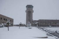 Laughlin Air Force Base after being dusted with a winter snow.