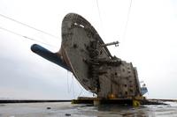The sunken ferry Sewol in South Korea.