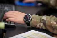Airman wears a smartwatch