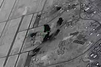 Screenshot of unclassified footage of tactical ballistic missile strikes on Al Asad airbase.