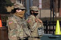 Pennsylvania National Guard members stand watch near the U.S. Capitol.