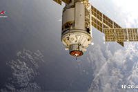 Nauka module is seen prior to docking with the International Space Station