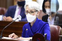 U.S. Deputy Secretary of State Wendy Sherman speaks during a meeting in South Korea.