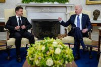 President Joe Biden meets with Ukrainian President Volodymyr Zelenskyy