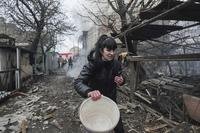 Aftermath of Russian shelling, in Mariupol, Ukraine.
