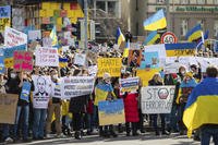 In Germany, people demonstrate against Russia's military deployment in Ukraine.