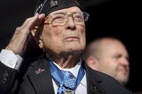 Hershel Woodrow Williams at groundbreaking ceremony for the National Medal of Honor Museum.