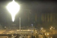  bright flaring object landing in the grounds of the nuclear plant in Enerhodar, Ukraine
