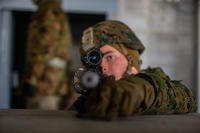 A Marine holds security during an annual training exercise in Japan.