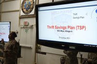 Soldiers learn about the Thrift Savings Plan.