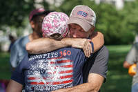 Jon Stewart at rally before vote on bill to help vets exposed to toxic substances.