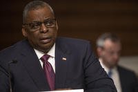 Defense Secretary Lloyd J. Austin III provides testimony during a Senate Armed Services Committee hearing on the Defense Department’s fiscal year 2023 budget request in Washington, D.C.