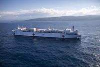 Hospital ship USNS Comfort off the coast of Haiti.