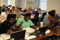 U.S. soldiers in the 132nd Military Police and 124th Engineers, S.C. Army National Guard, attend a Veterans to Work (VOW) Act employment workshop to learn resume writing at the Bluff Road Armory, Columbia, S.C.