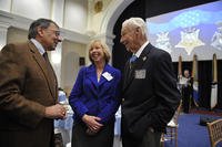 Defense Secretary Leon E. Panetta, left, visits with Medal of Honor recipient Walt Ehlers.
