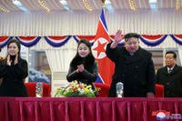 North Korean leader Kim Jong Un with his daughter and his wife