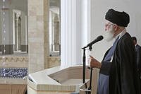 Supreme Leader Ayatollah Ali Khamenei delivers his sermon