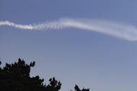 Contrails believed to be created by a North Korean missile are observed over seas