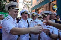 Russian sailors from the Almirante Gorshkov frigate in Venezuela