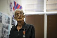 Former U.S. Army medical technician Louis M. Gigliotti tours the Alaska Veterans Museum