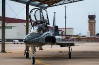 An instructor and student pilot taxi in a T-38C Talon at Vance Air Force Base