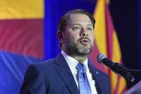 Ruben Gallego speaks during a watch party on election night